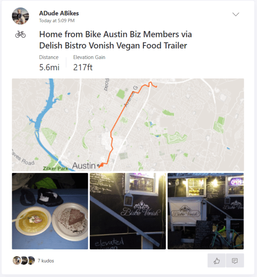 Bistro Vonish Strava ride and pics