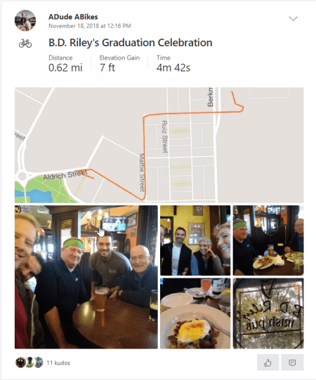 BD Riley's graduation celebration